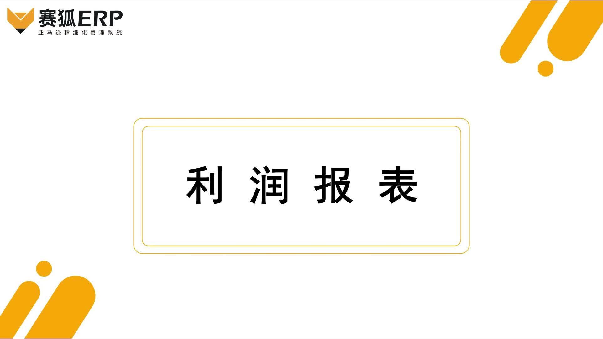 赛狐ERP帮助中心-亚马逊利润报表